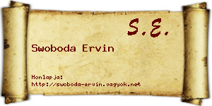 Swoboda Ervin névjegykártya